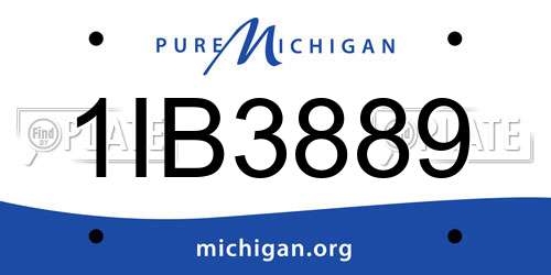 1IB3889 Michigan License Plate
