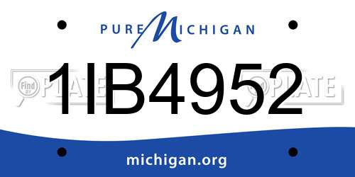1IB4952 Michigan License Plate