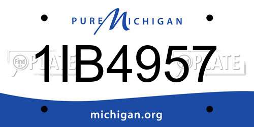 1IB4957 Michigan License Plate