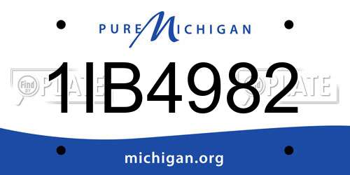 1IB4982 Michigan License Plate