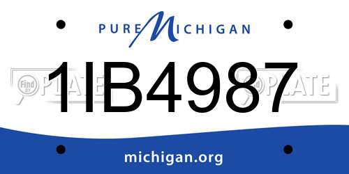 1IB4987 Michigan License Plate