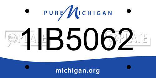 1IB5062 Michigan License Plate