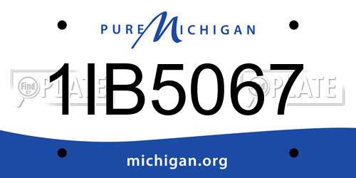 1IB5067 Michigan License Plate
