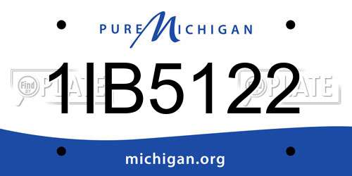 1IB5122 Michigan License Plate