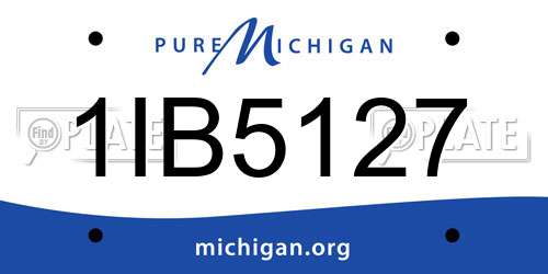 1IB5127 Michigan License Plate