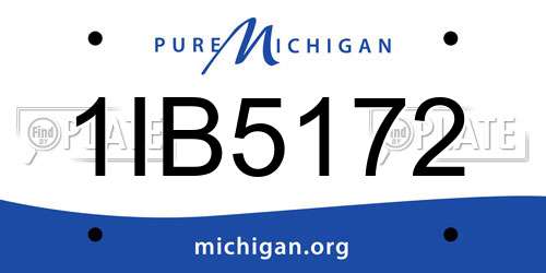 1IB5172 Michigan License Plate