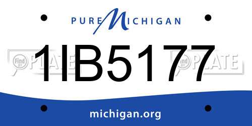 1IB5177 Michigan License Plate