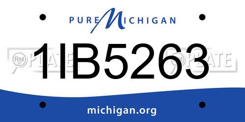1IB5263 Michigan License Plate