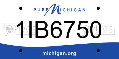 1IB6750 Michigan License Plate