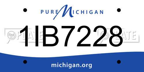 1IB7228 Michigan License Plate
