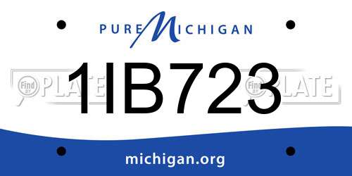 1IB723 Michigan License Plate