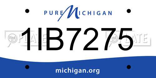 1IB7275 Michigan License Plate