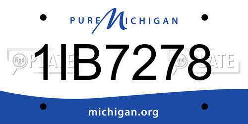 1IB7278 Michigan License Plate