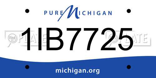 1IB7725 Michigan License Plate