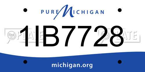 1IB7728 Michigan License Plate