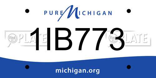 1IB773 Michigan License Plate