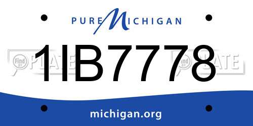 1IB7778 Michigan License Plate
