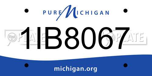 1IB8067 Michigan License Plate