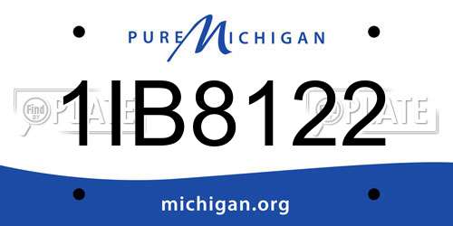 1IB8122 Michigan License Plate