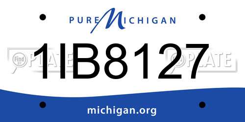 1IB8127 Michigan License Plate