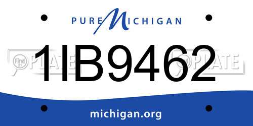1IB9462 Michigan License Plate
