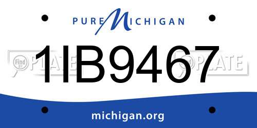 1IB9467 Michigan License Plate