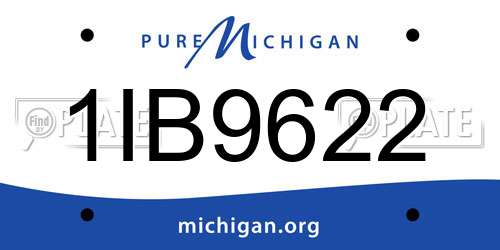 1IB9622 Michigan License Plate