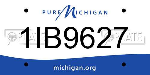1IB9627 Michigan License Plate
