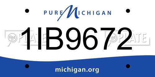 1IB9672 Michigan License Plate