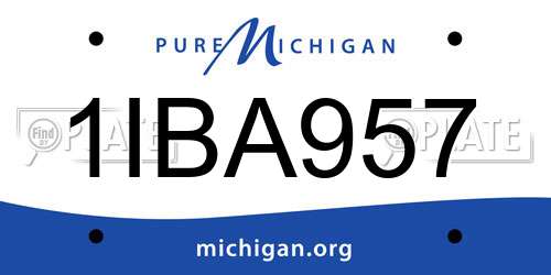 1IBA957 Michigan License Plate