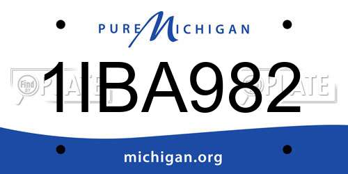 1IBA982 Michigan License Plate