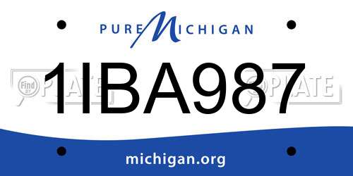 1IBA987 Michigan License Plate