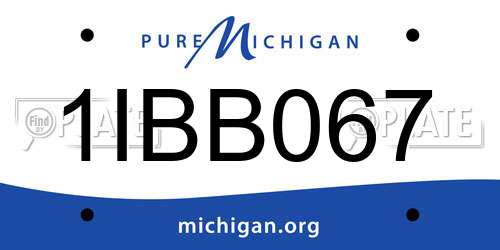1IBB067 Michigan License Plate