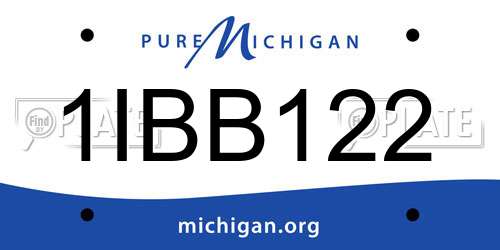 1IBB122 Michigan License Plate