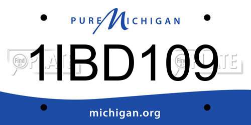 1IBD109 Michigan License Plate