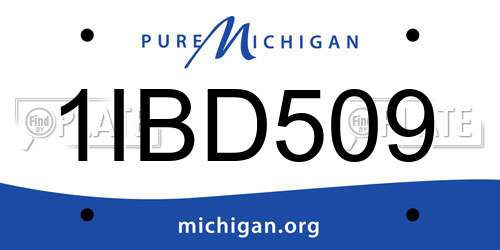 1IBD509 Michigan License Plate