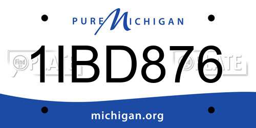 1IBD876 Michigan License Plate
