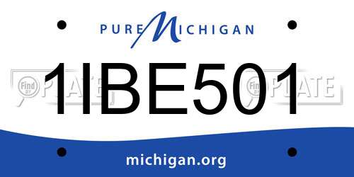 1IBE501 Michigan License Plate
