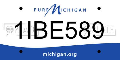 1IBE589 Michigan License Plate