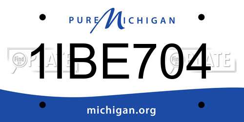 1IBE704 Michigan License Plate