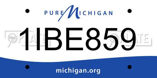1IBE859 Michigan License Plate