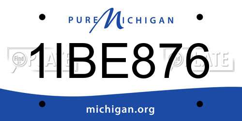 1IBE876 Michigan License Plate
