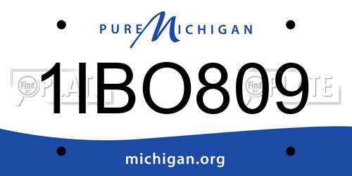 1IBO809 Michigan License Plate