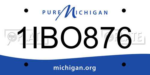 1IBO876 Michigan License Plate