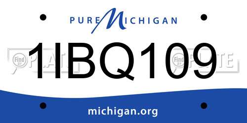 1IBQ109 Michigan License Plate
