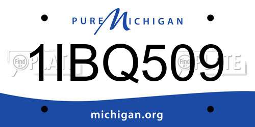 1IBQ509 Michigan License Plate
