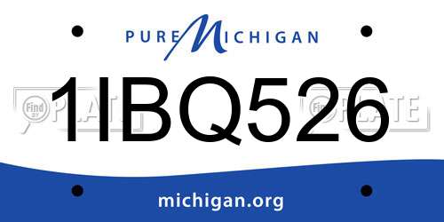 1IBQ526 Michigan License Plate