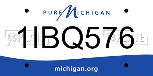 1IBQ576 Michigan License Plate