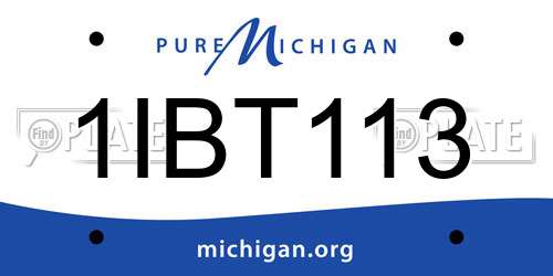 1IBT113 Michigan License Plate