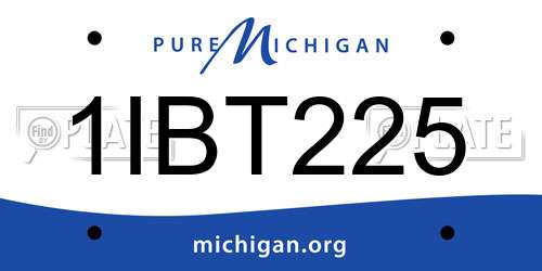 1IBT225 Michigan License Plate